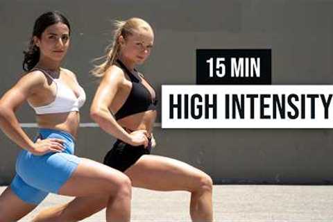 15 MIN Full Body HIIT Workout with Community Member Lorig - No Equipment, Bodyweight Only