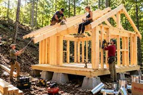 Family Builds DREAM Cabin in the Woods - Start To Finish by @dialtommy