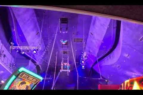 Circus artist doing triple salto at Circus Circus in Las Vegas.