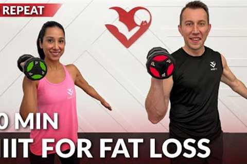 20 Minute HIIT Workout for Fat Loss with Weights – No Repeat Full Body Dumbbell HIIT Workout at Home