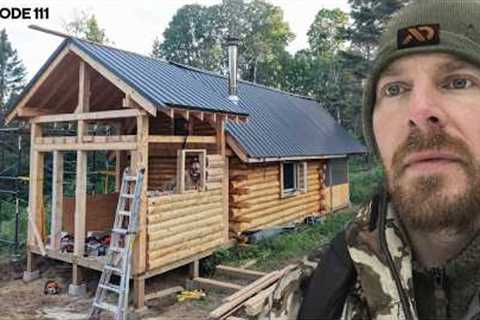 Master Bedroom, Bathroom: Walls &amp; Appliances |EP111| Log Cabin Build on Off-Grid Homestead
