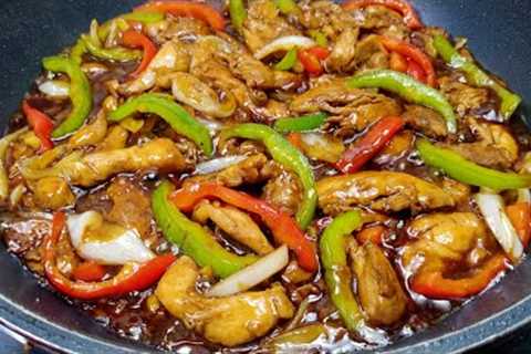 THE MOST DELICIOUS AND SUPER EASY CHICKEN BREAST RECIPE! #chickenandpepperstirfry