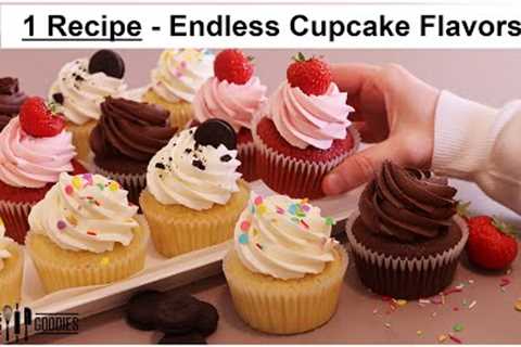 Make assorted Cupcakes USING 1 RECIPE! 🧁
