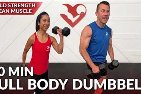 40 Min Full Body Dumbbell Workout at Home Strength Training for Women & Men with Weights