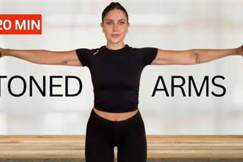 20 MIN TONED ARMS WORKOUT with Dumbbells - Upper Body Workout