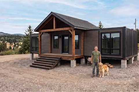 He Built an Off-Grid Cabin from 2 Shipping Containers... ALONE | Full Build | @GrumpyToadCreations