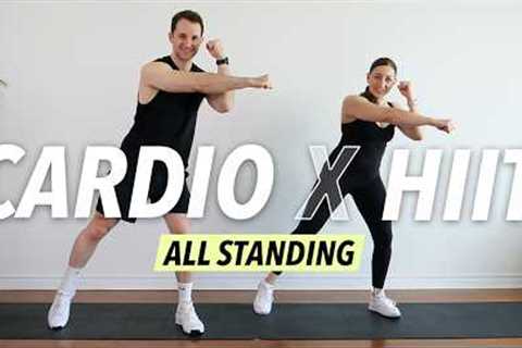 1 Hour All Standing Cardio HIIT Workout at Home | Intense Fat Burn (No Equipment)