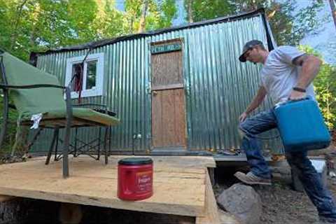 Log Cabin Build on Off-Grid Homestead Solo | Live in a Tiny House...