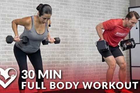 30 Minute Full Body Workout with Dumbbells - Home Strength Training Total Body Workout with Weights