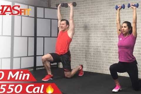 40 Min Tabata HIIT Workout with Weights + Abs: Full Body Dumbbell High Intensity Workout at Home