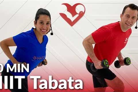 Full Body HIIT Tabata Workout - 40 Minutes Tabata HIIT Workout with Weights at Home