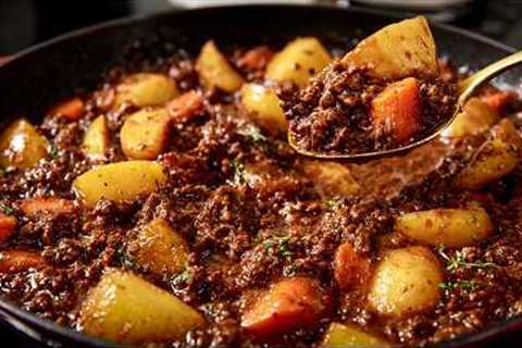 When I don't feel like cooking, my husband makes this! Quick & easy ground beef and potato..