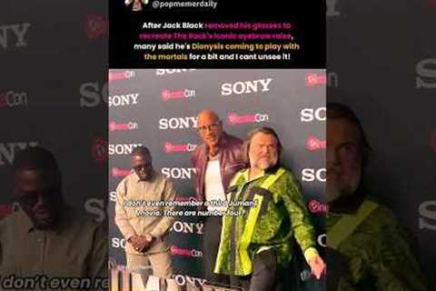 jack black doing the rock's eyebrow raise has fans saying he nailed it 😭😂 #jackblack