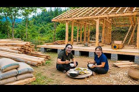 Build a Wooden House on New Land and Have Our First Meal at the Construction Site | SURVIVAL ALONE