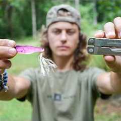 Catching Fish with a Leatherman crafted Wood Fishing Lure