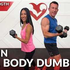 30 Min Full Body Workout Using Dumbbells at Home - No Repeat Strength Training for Women & Men