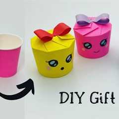 DIY Paper Cup Gift Box / How To Make Gift Box / Paper Cup Craft Ideas / #shorts (1-minute video)