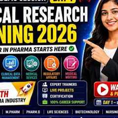 Day 1 Clinical Research & Pharmacovigilance Training Demo | Live Career Guidance Session |..
