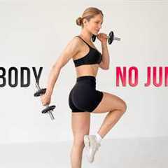 30 Min Apartment Friendly Full Body Workout | Dumbbells (No Jumping)