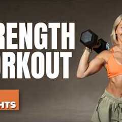 50 MIN INTENSE STRENGTH WORKOUT | FULL BODY | NO JUMPING | SPICY CORE ELEMENTS | with Weights