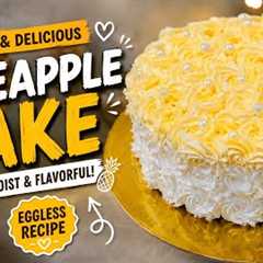 Eggless Pineapple Cake Recipe 🍍🎂 | Soft, Moist & Bakery-Style Pineapple Cake | Easy Cake..