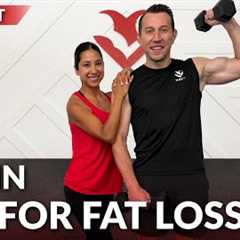 30 Min Dumbbell HIIT Workout for Fat Loss - No Jumping Full Body Workout at Home with Weights