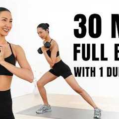 30 MIN Single Dumbbell Workout 🔥 Sculpt your Arms, Back, Abs & Legs at home