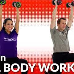 45 Min Dumbbell Full Body Workout at Home - Total Body Strength Training Workouts with Weights