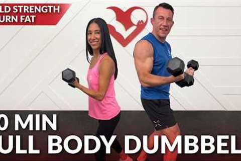 30 Min Full Body Workout Using Dumbbells at Home - No Repeat Strength Training for Women & Men