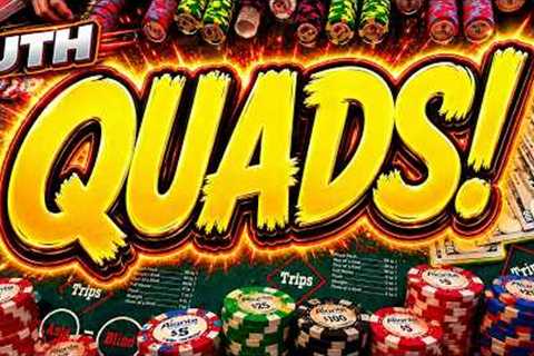 QUADS!! ULTIMATE TEXAS HOLD 'EM in LAS VEGAS! BOOM!! 🔥🔥(UTH) IRL