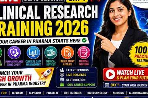 Day 1 Clinical Research & Pharmacovigilance Training Demo | Live Career Guidance Session |..