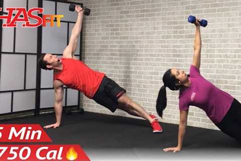 45 Minute HIIT Home Workout with Weights - Full Body HIIT Workout for Fat Loss & Strength..