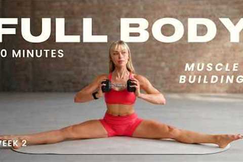 30 Min Full Body Strength Workout for Women | Build Muscle at Home with Dumbbells