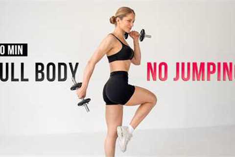 30 Min Apartment Friendly Full Body Workout | Dumbbells (No Jumping)