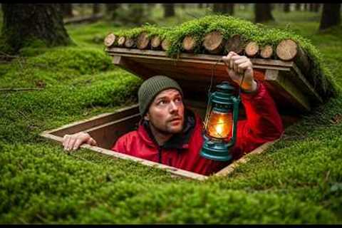 Building the Most Secret Survival Dugout. Secret Shelter Underground. Bushcraft