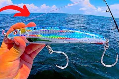 SOLO Fishing *25 Miles* Offshore for AGGRESSIVE Fish with HUGE Stickbaits! *EPIC Bites
