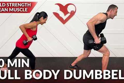 20 Min Full Body Weight Training at Home with Dumbbells Workout - Resistance Strength Training
