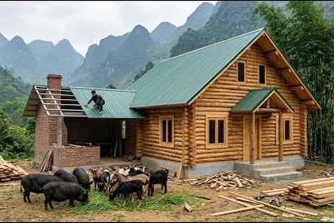 Amazing Log Cabin in the Forest! Building a Dream Wooden House From Start to Finish