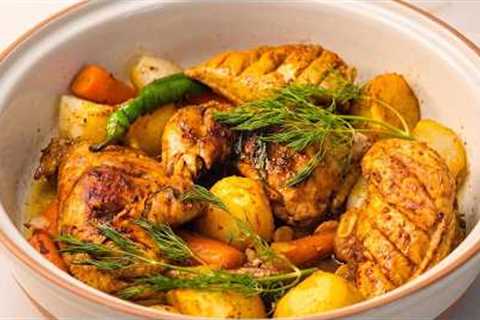 One Pan Juicy Chicken and Potatoes with Veggies | Easy Dinner!