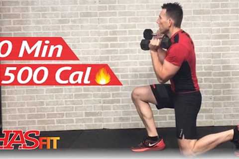 40 Min HIIT Workout with Weights + Abs - High Intensity Interval Training Workouts Exercises