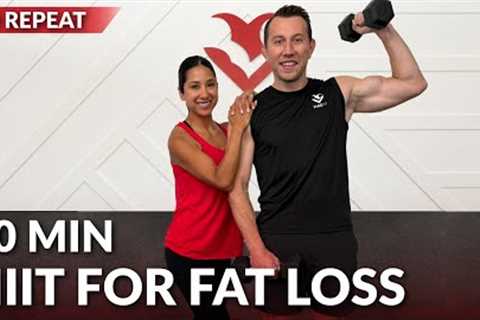 30 Min Dumbbell HIIT Workout for Fat Loss - No Jumping Full Body Workout at Home with Weights