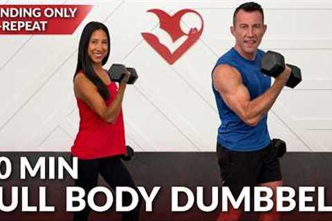 30 Min Standing Full Body Workout with Dumbbells at Home Weights for Beginners, Men, & Women..