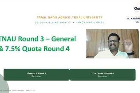 TNAU 2026: College Joining Procedure + Round 4 General Counselling Status | Latest Update