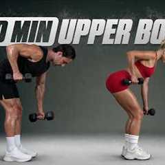 30 Min TOTAL UPPER BODY Workout With Dumbbells (Build Muscle & Strength)