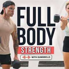 1 Hour FULL BODY WORKOUT with DUMBBELLS | Strength Training at Home