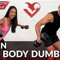 40 Min Full Body Dumbbell Workout at Home - Strength Weight Training for Women & Men with..