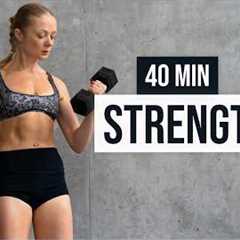 40 MIN FULL BODY WORKOUT for Strength - do it in the Gym or Home