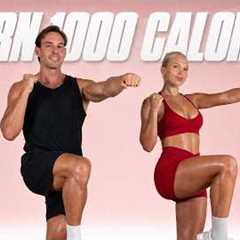 Burn 1000 Calories At Home With This 45 Min Cardio HIIT Workout (Full Body, No Equipment)