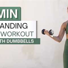 10 min STANDING ARM WORKOUT | With Dumbbells | Zero Planks or Pushups