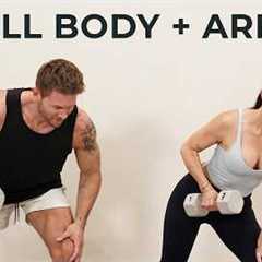 40 MIN FULL BODY Dumbbell Workout | Strength + Arms